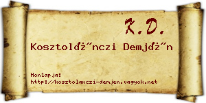 Kosztolánczi Demjén névjegykártya